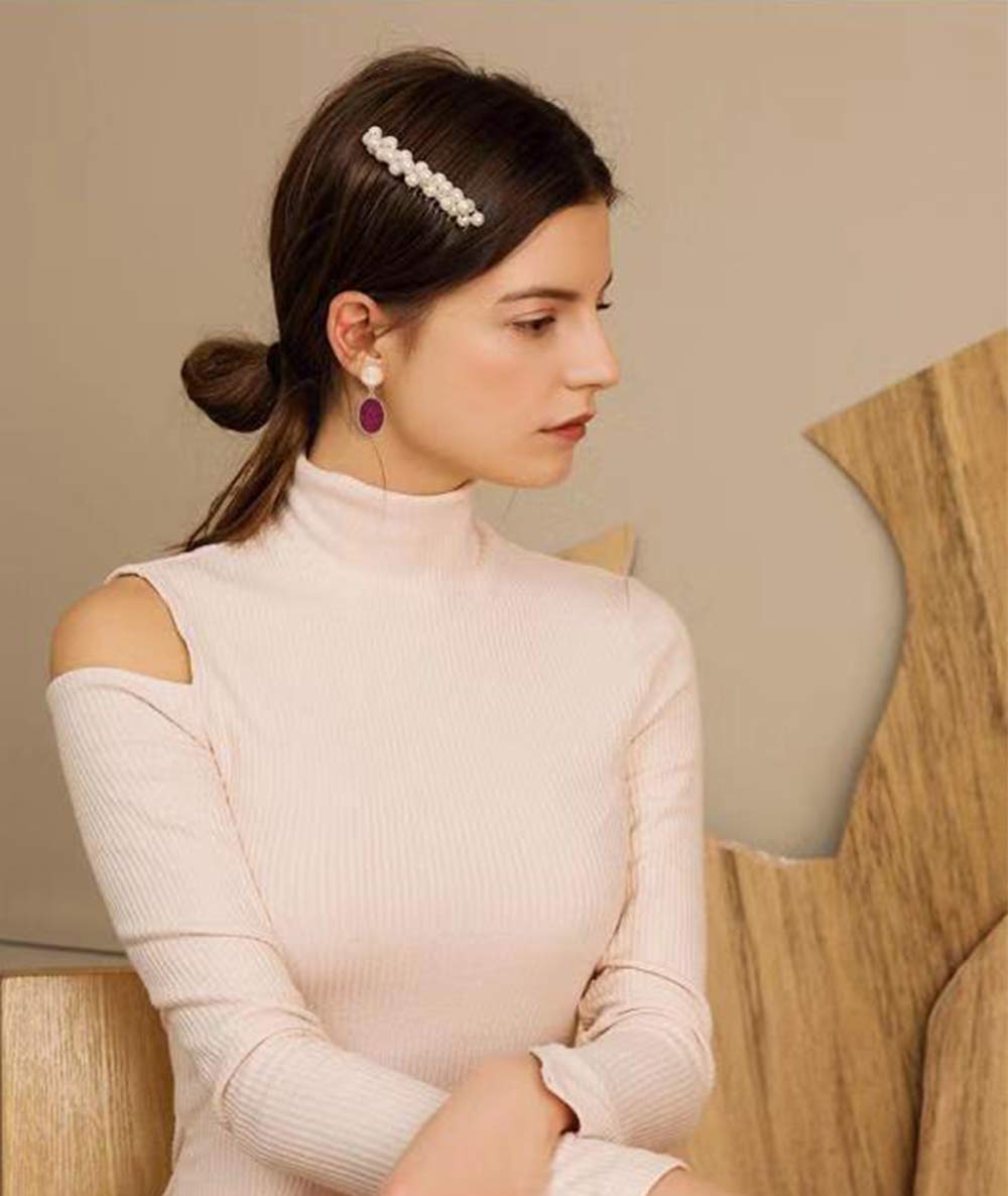 MVCOLEDY Resin Earrings Bohemian Style Drop Dangle Earrings Druzy Stud Earrings for Women Fashion Jewelry (Purplish Red)