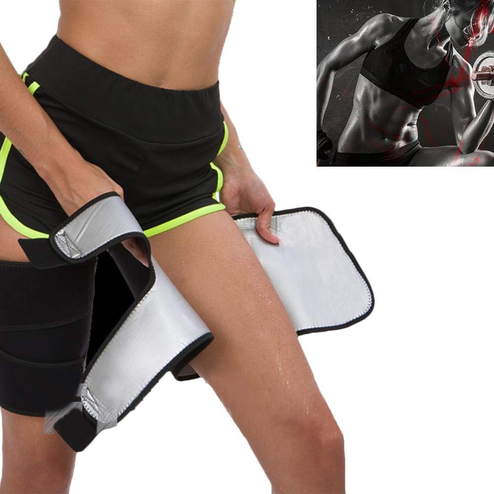 Koowaa 1 Pair Thigh Trimmer for Men and Women Sports Thigh Shaper Weight Loss Sweat Thigh Slimmer Wraps Leg Shaper Support