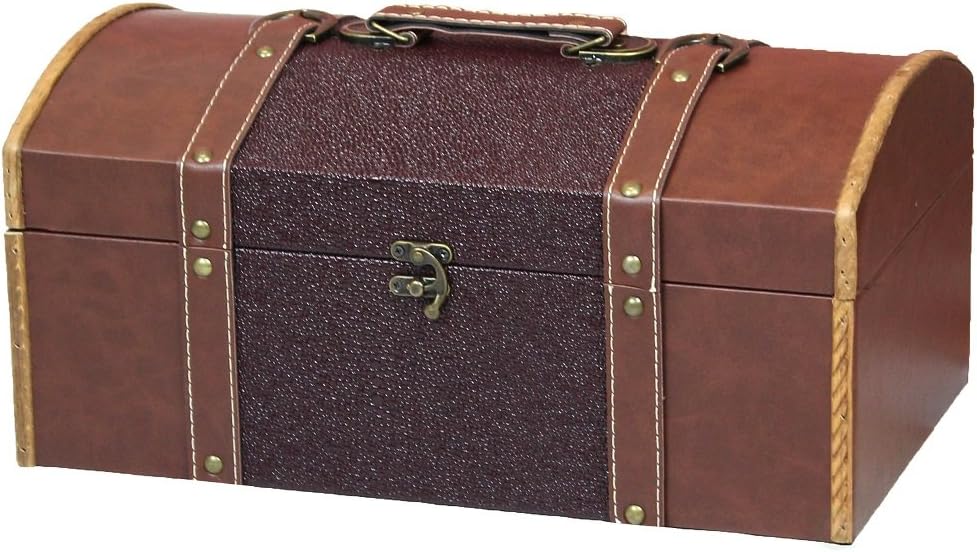 Cardinal Leather Trunk, Treasure Box - 17"