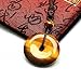AMORWING Adjustable Round Donut Tiger Eye Pendant Grounding Stone Protection Necklace