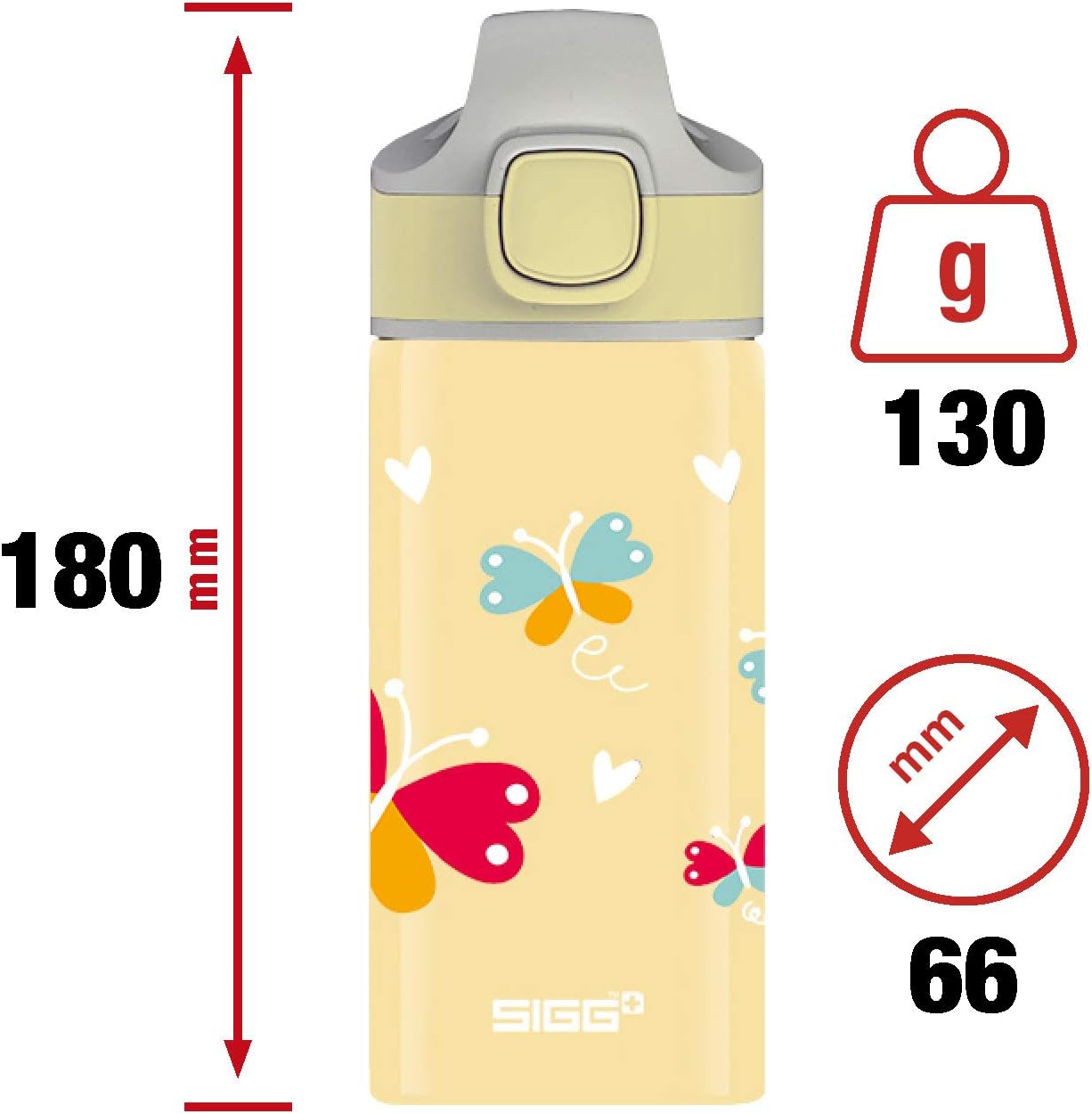 Sigg, Aluminium Kids Water Bottle, Miracle Butterfly, With Straw, Leakproof, Lightweight, BPA Free, Climate Neutral Certified - Image 3