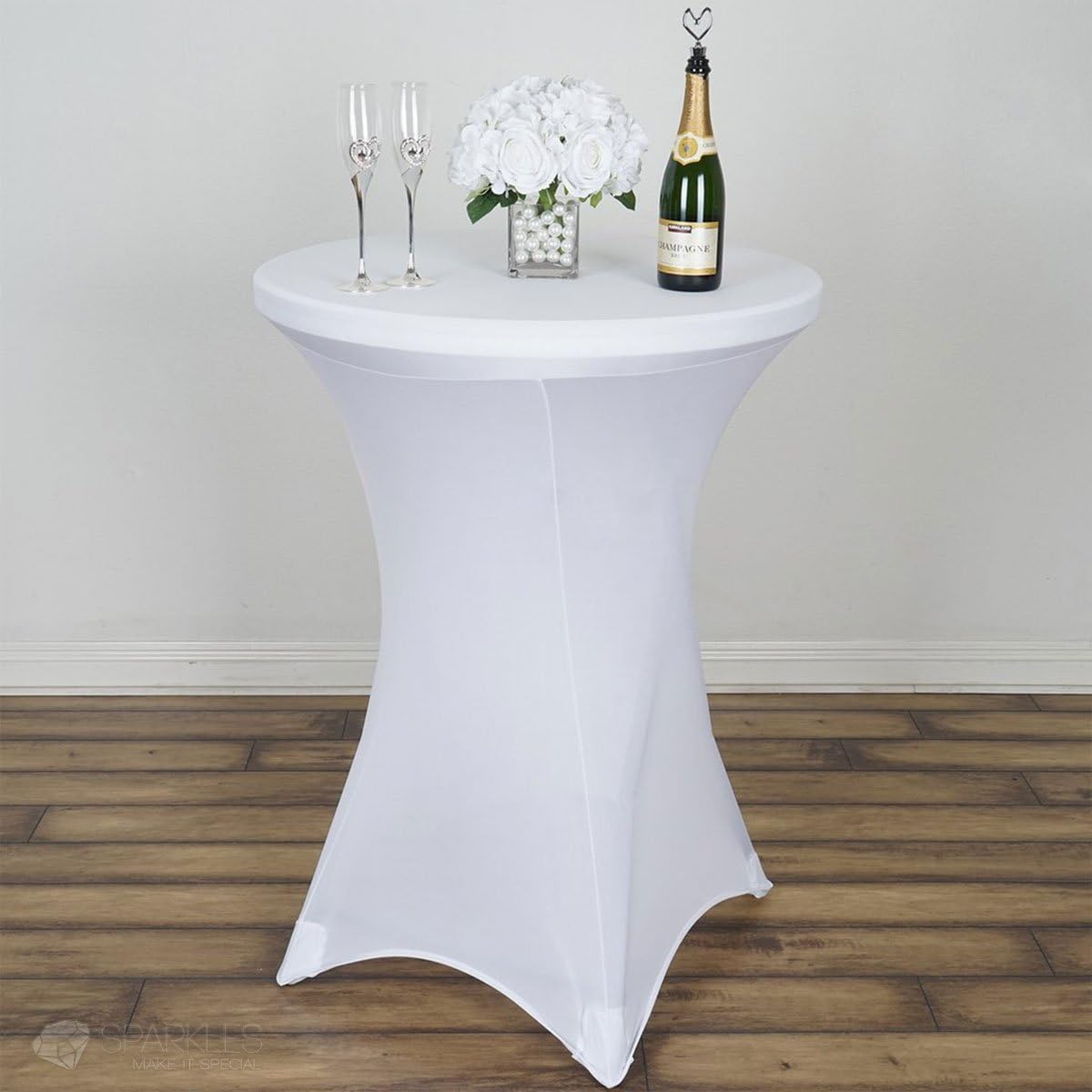 Sparkles Make It Special 5 pc 30" Inch Cocktail Tall Highboy Table Round Fitted