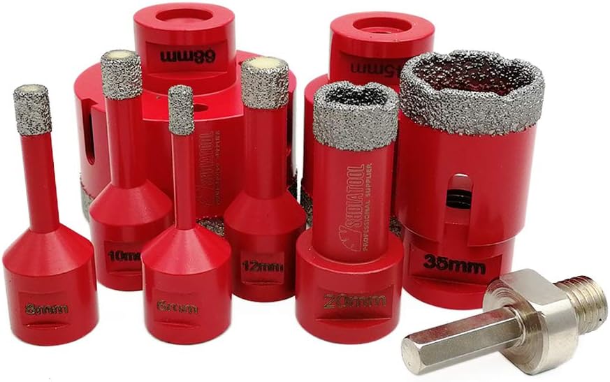 SHDIATOOL Diamond Drill Core Bits Kit with Box 6/8/10/12/20/35/45/68mm and an Adapter for Tile Porcelain Granite Marble-Set of 9 - Image 5