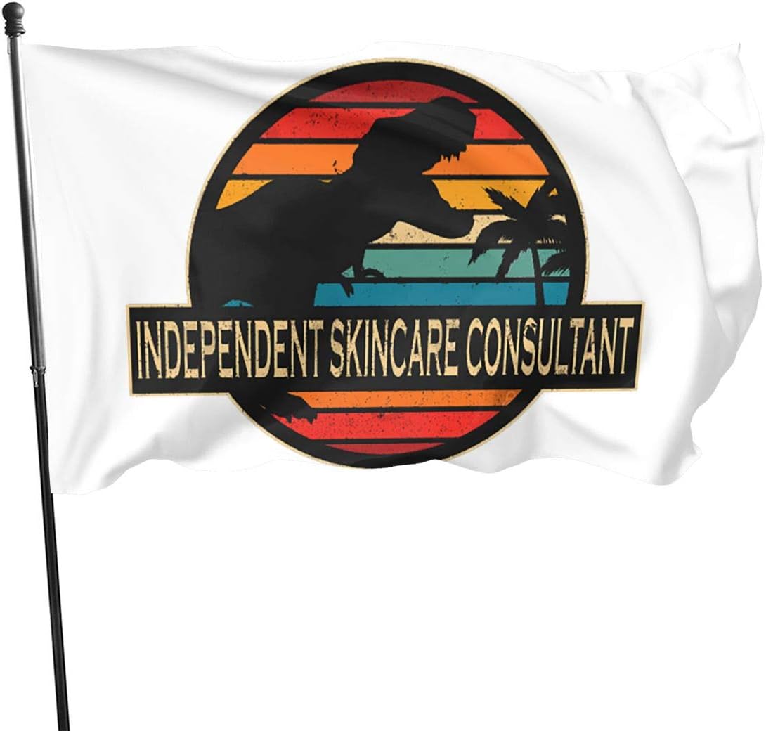 Independent Skincare Consultant Dinosaur Outdoor Flags Double Sided 3x5 Feet for Outside, Garden, Campaign, School Etc.