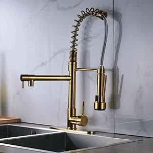 Final del oro del cromo LED grifo de la cocina tire hacia abajo grifo