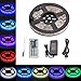 LTROP SMD 5050 RGB 300 LED Light Strip Kit, 16ft 5M Non-waterproof Flexible Strip Lights with Mini 44 Key Controller and 12V 5A Power Supply