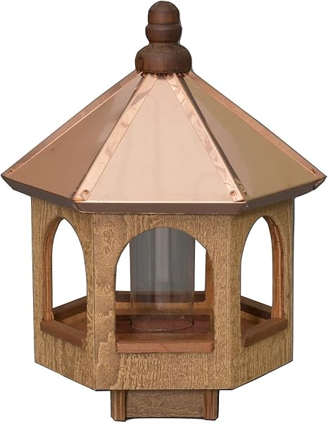 Amazon Com Saving Shepherd 20 Copper Top Bird Feeder 14 In