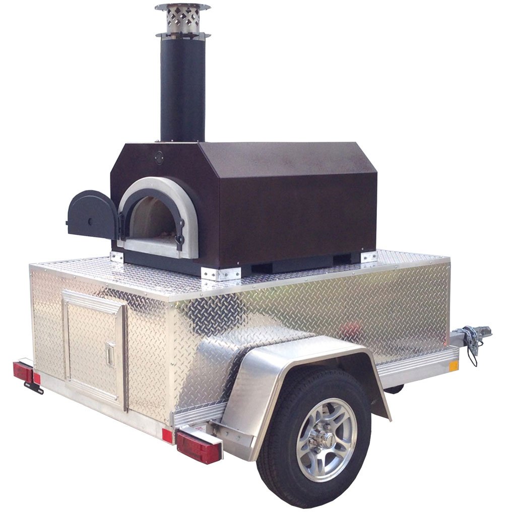 Chicago Brick Oven Wood-Burning Mobile Outdoor Pizza Oven, CBO-750 Tailgater with Copper Vein Hood