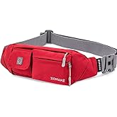 ZOMAKE Small Crossbody Fanny Pack for Women Men, Runner Belt Bag with Adjustable Strap, Water Resistant Waist Bag for Running