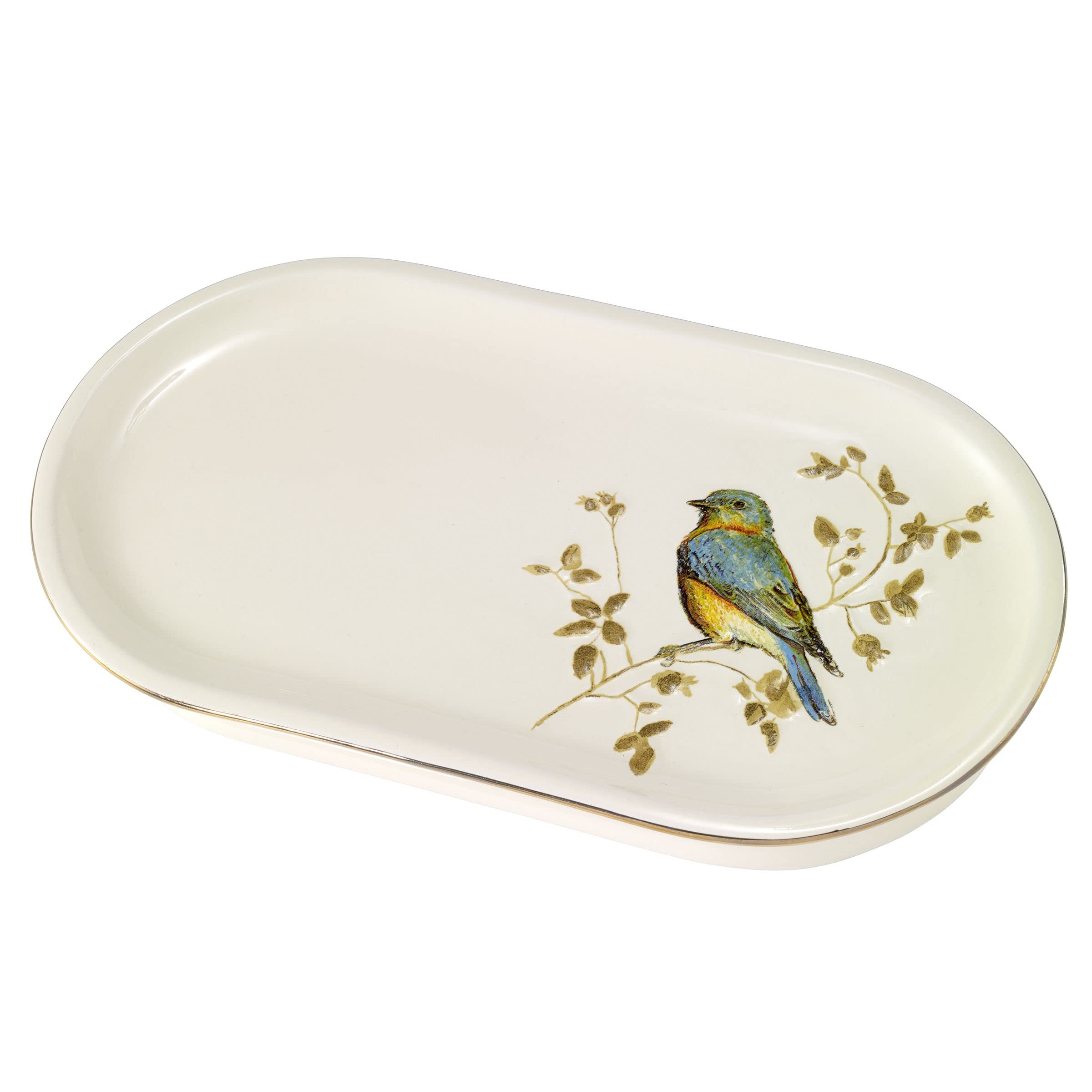 Avanti Linens - Vanity Tray, Decorative Countertop Accessories, Nature Inspired Bathroom Decor (Gilded Birds Collection) Image