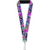Buckle-Down Lanyard - 1.0" - Cats In Space Pinks/blues Accessory