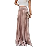 utcoco Women's Elegant Maxi Skirt High Waisted Pleated Chiffon Long Skirts for Women
