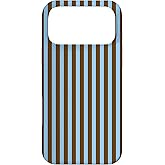 Brown Blue Vertical Line Stripes Minimalist Case for iPhone 17 Pro Max