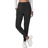 MIVEI Women's Fleece Lined Joggers Hiking Water-Resistant Sweatpants with Zip Pockets Winter Thermal Running Ski Golf Pants