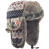 FORDALLIO Cold Weather Faux Fur Ear Flap Trapper Hunter Hat Russian Soviet Ushanka Trooper Pilot Cap