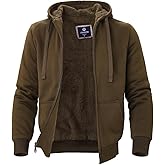Facitisu Heavyweight Sherpa Lined Fleece Hoodie Sweatshirts for Men Winter Zip Plus Size Jacket