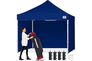 ABCCANOPY Ez Pop Up Canopy Tent with Sidewalls 10x10 Commercial -Series, Navy Blue