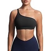 Aoxjox Women's Workout Sports Bras One Shoulder Astoria Asymmetrical Bra Fitness Training Gym Yoga Crop Tank