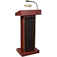 Oklahoma Sound 800X- My/LWM-6 Orator Lectern & Tie Clip Mic, Mahogany