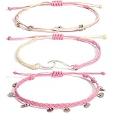 Lynnaneo Waterproof String Anklets Cute Beaded Ankle Bracelets Beach Wave Anklet Stainless Steel Coin Boho Ankle Jewelry for Women
