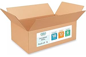 IDL Packaging - B-18126-5 Medium Corrugated Shipping Boxes 18"L x 12”W x 6"H (Pack of 5) - Excellent Choice of Strong Packing Boxes for USPS, UPS, FedEx Shipping