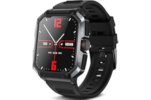 ANYLOOP Smart Watch for Men(Answer/Make Call),1.85" 400mAh Military Smartwatch IP68 Waterproof Outdoor Fitness Watch with Heart Rate Blood Oxygen Sleep Monitor Compatible with iPhone and Android Phones