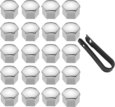 LICQIC 19 mm Wheel Nut Covers 20 Pcs Universal Wheel Bolt Caps with Removal Tool