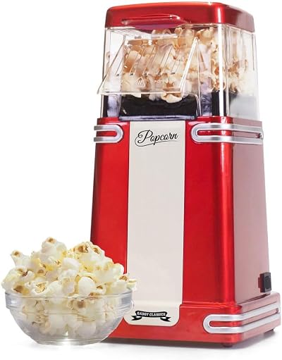 Gadgy Retro Hot Air Popcorn Machine Fat Free Healthy Snack Maker
