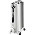 De'Longhi Oil-Filled Radiator Space Heater, Full Room Quiet 1500W, Adjustable Thermostat, 3 Heat Settings, Digital Timer, ECO