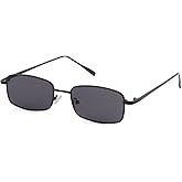 ADE WU Small Narrow Rectangle Sunglasses Womens Mens Retro Y2k 80s 90s UV400 Sunnies
