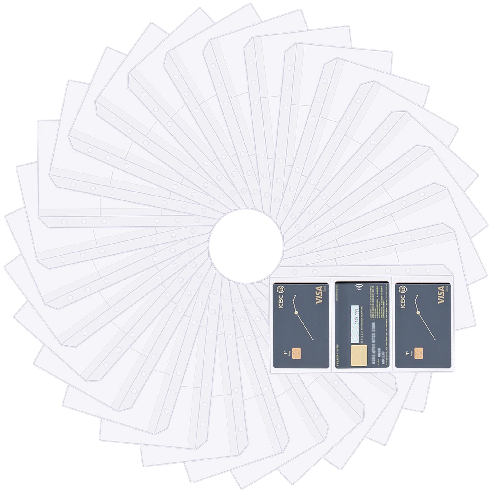 Photo 1 of QiXin 30pcs Trisection A6 Binder Pocket no Zipper Clear Budget Planner Inserts Bulk Binder Organizer Cash Envelopes for Budgeting Waterproof PVC Loose Leaf Bags Card Sleeves for 6 Ring Notebook