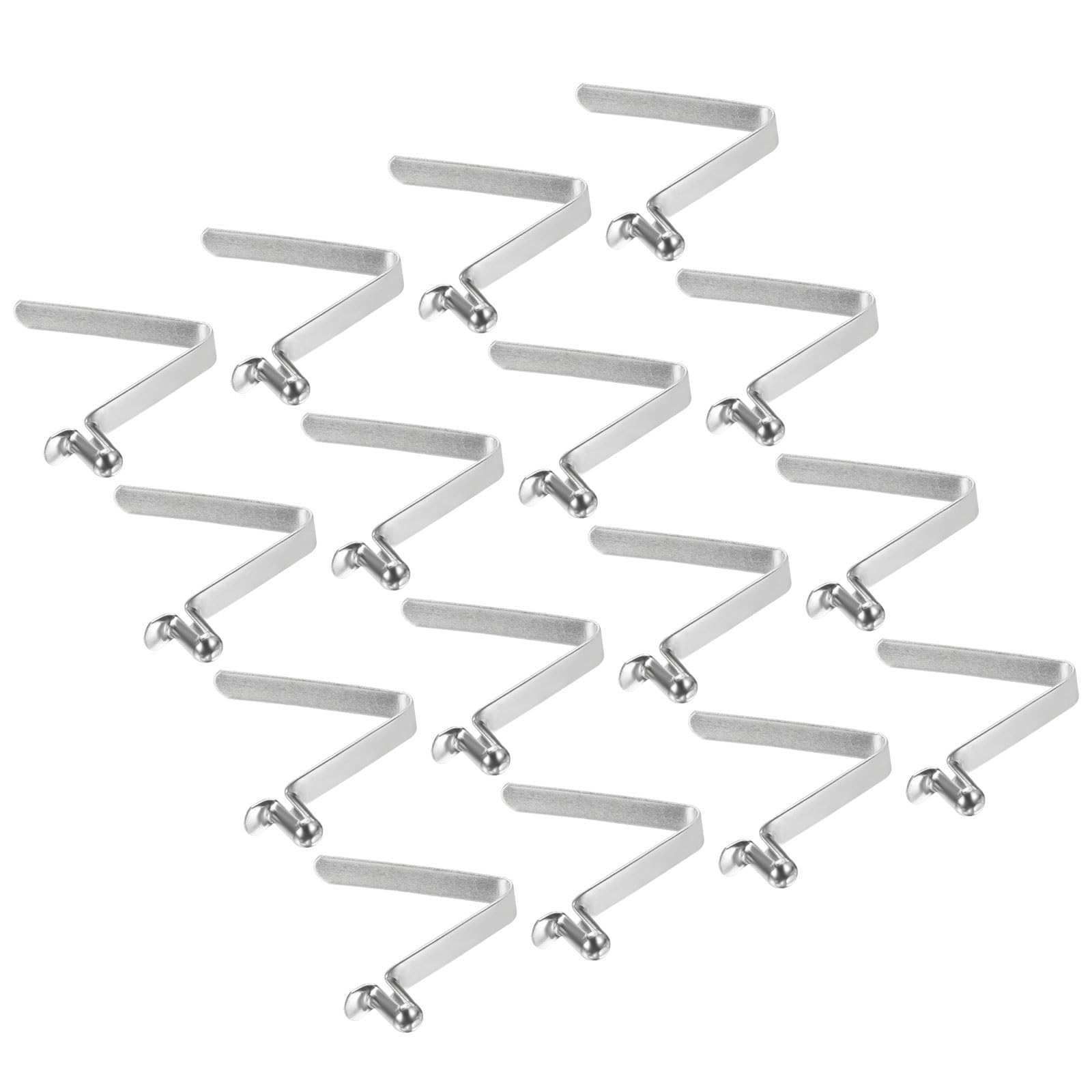 PATIKIL 8.5x5mm Kayak Paddle Snaps, 16 Pack Tent Pole Clips Steel V Shaped Single Pin Push Button Spring Clips Lock Tube Pole Clips for Camping Awning