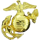 Artisan Owl US Marine Corps Emblem Lapel Pin, 1 1/8" (Gold Tone)