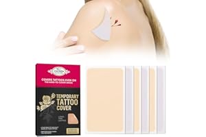 SCOBUTY Tattoo Cover Up Tape, Ultra Thin Patch for Tattoo Scar and Birthmarks, Invisible Waterproof Skin Tone Concealer Sticker for Covering Up Scars Tattoos,6 Count (Pack of 1)