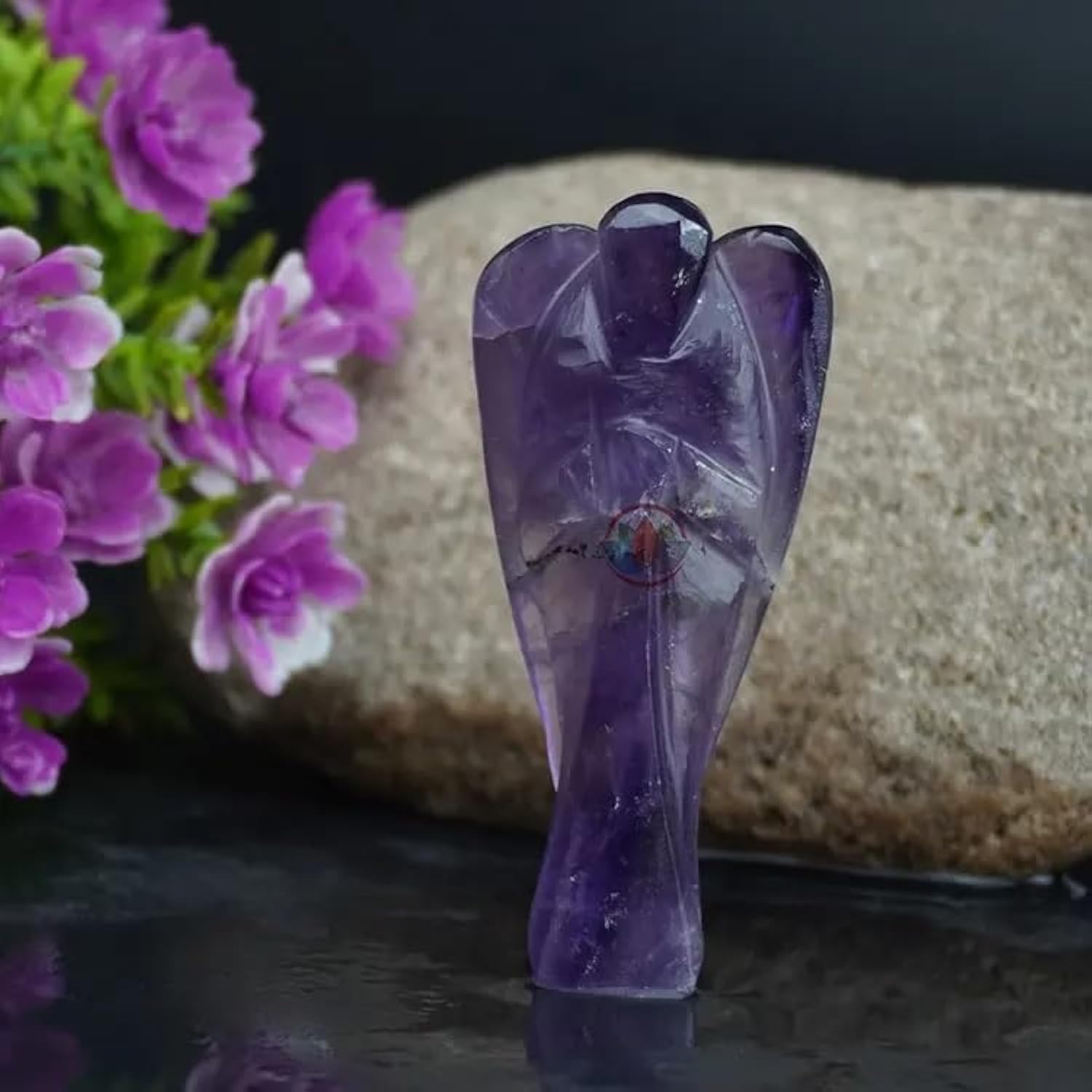 Amethyst Angel | Amethyst Crystal Angel | Amethyst Angel Figurine | Amethyst Pocket Angel | Removal of Negative Energy & Stress, 3inches