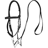 NIUTRIP Adjustable Horse Bridle with Stainless Steel Bit - Equestrian Bridles and Horse Headstall（Black L