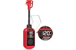 Docusvect 10,000J RV Surge Protector 30 Amp with Auto Shutoff & Reset, Smart 30 Amp RV Surge Protector with LED Display, Voltage & Temperature Protection, IP67 Waterproof for RV Camper