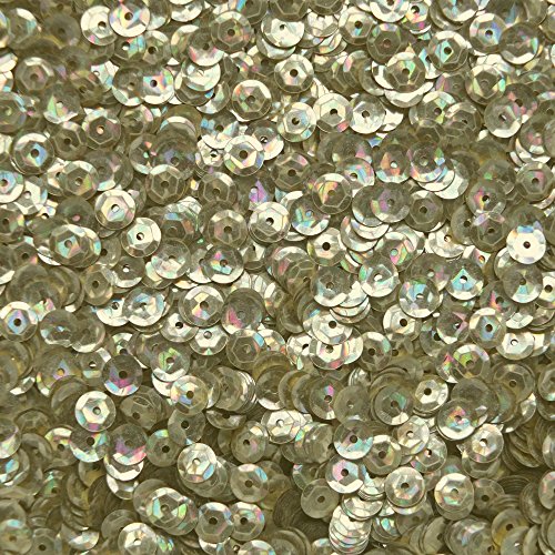 6mm CUP SEQUINS Facet PAILLETTES ~ Gold Prism Multi Reflective Metallic ~ Made in USA Loose for embroidery, arts, crafts, bridal wear, embellishment