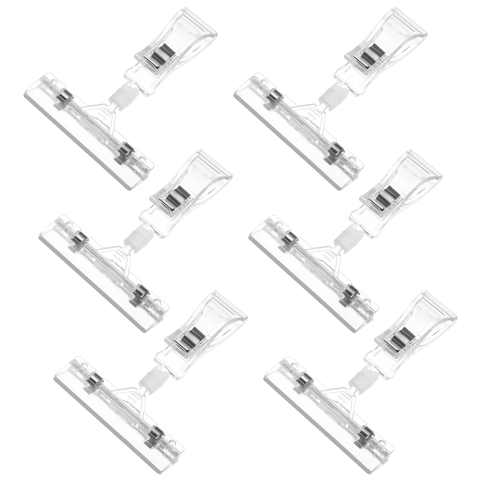 6 Pcs Label Holders Sign Clip Plastic Clear Rotatable Sign Clips Double Sided Swivel Price Tag Clips On Clothing Rack Signs Rotatable Menu Clips for Retailer Supermarkets Fruit Shops Sale Display