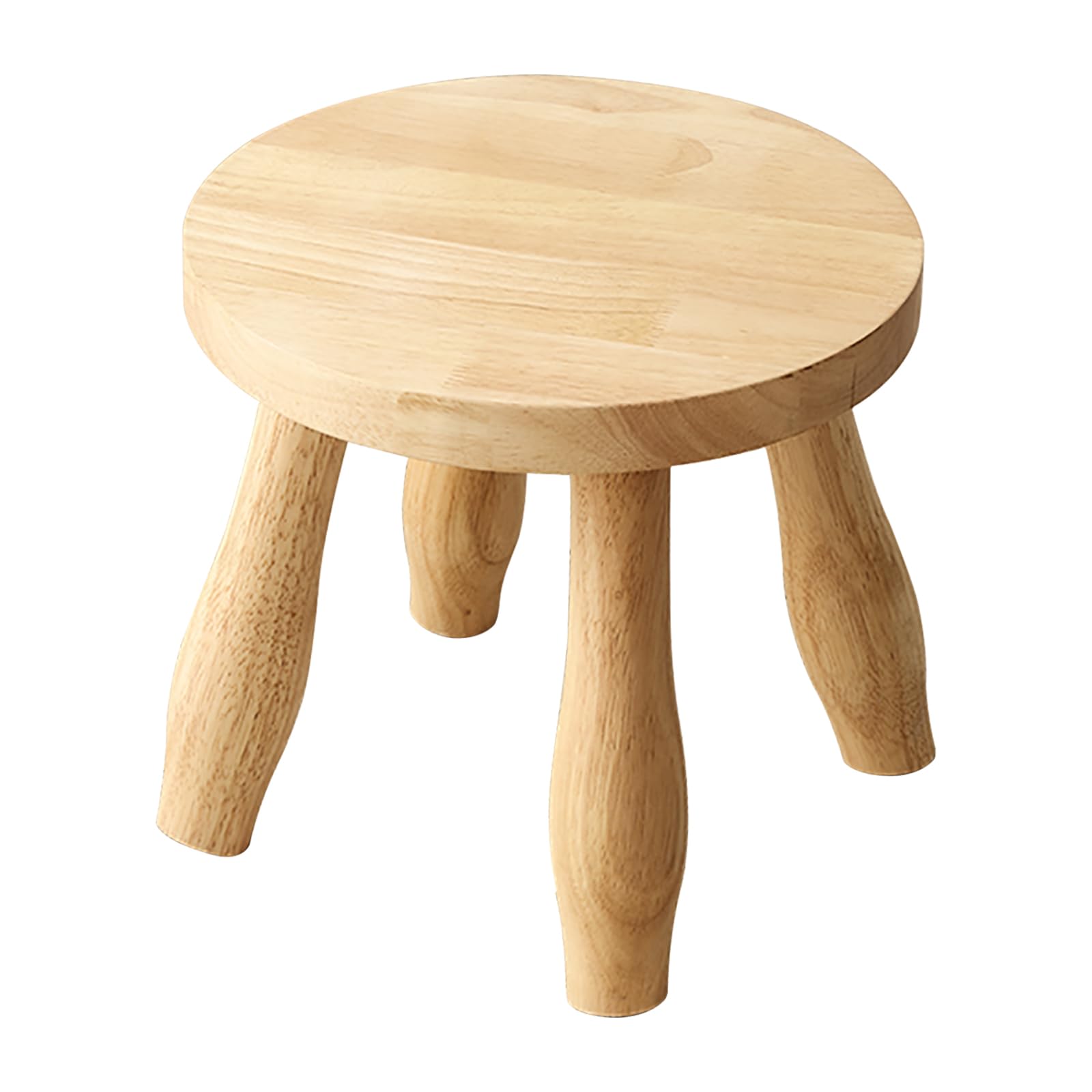 Yier Mei Mushroom Shaped Creativity Solid Wooden Stool, 24cm H Wood Plant Stand Indoor Step Stool for Kids Adults Living Room,Bathroom, Kitchen, Office, Garden, Fishing(Wood Color)
