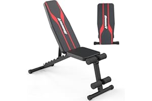 KOMSURF Weight Bench, Adjustable Workout Bench, Exercise Bench Press for Home Gym, Foldable Equipment Body Gym System, Strength Training Bench for Full Body Workout