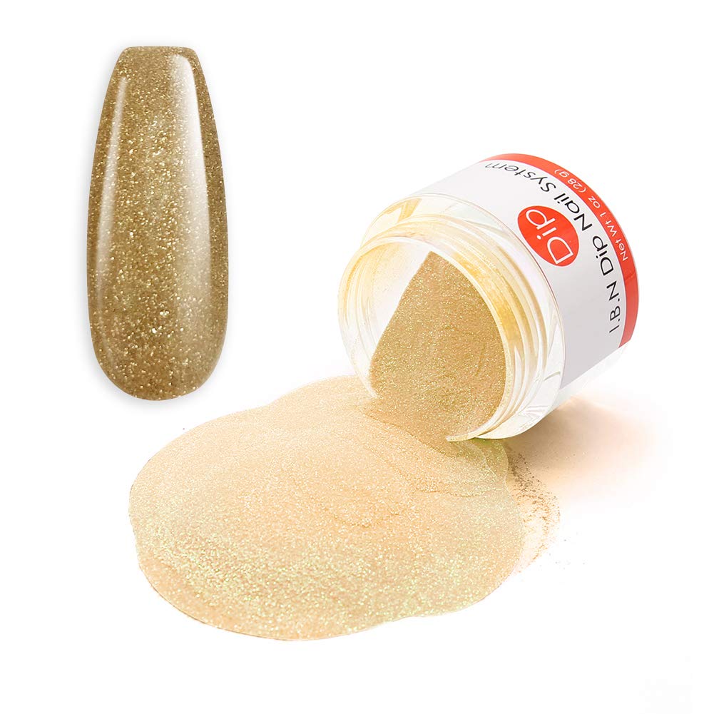 Gold Glitter Nail Dipping Powder 28g/1 ounce Fast Dry Long Lasting Acrylic Perfect Acrylic Dip Powder Color DIY Manicure, No Need UV LED Lamp (55)
