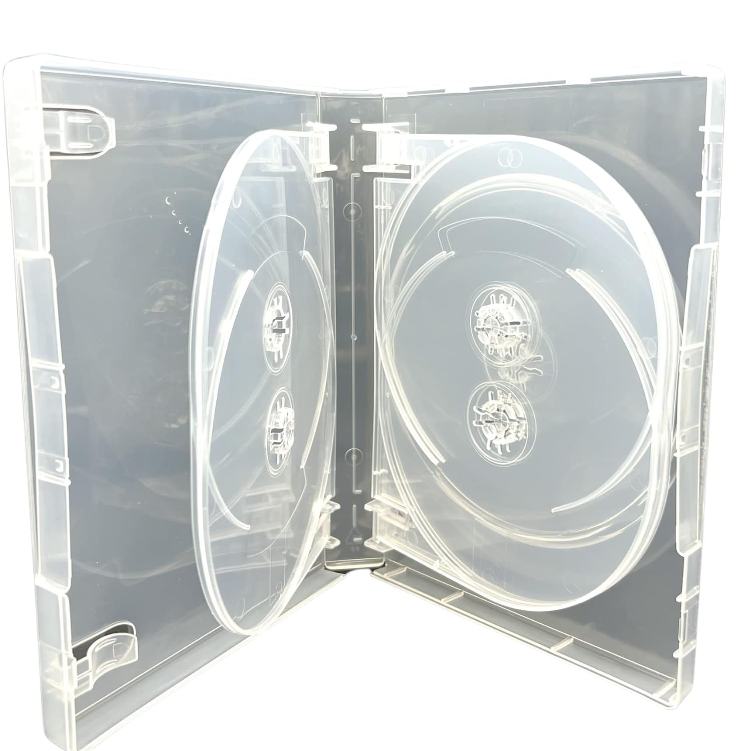 1 x Dragon Trading 7 Disc CD/DVD/Blu-ray 27mm Clear DVD 7 Way Case - Pack of 1 - Slim Storage Solution for 7 Discs - Transparent Design for Easy Identification