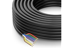 DOAUTO CCA 27 Ft Heavy Duty 14AWG/12AWG/10AWG 7 Way Round Conductor Blade Wiring RV Trailer Traditional SAE Cord Harness Wire, 7 Individually RV Tow Hitch Cable Insulated Wiring - 14/4 10/2 12/1