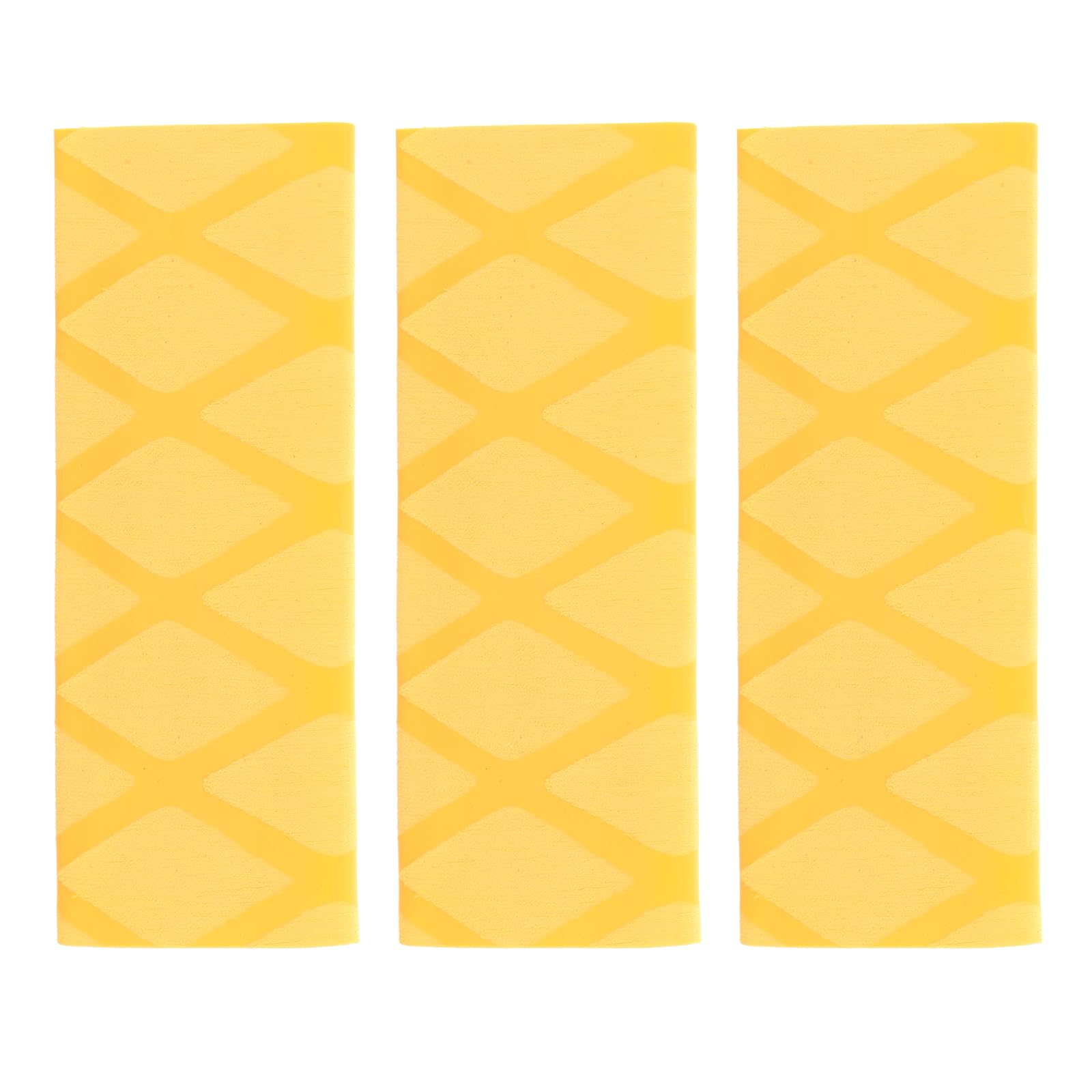 M METERXITY 3 Pack Table Tennis Racket Grip Tape - Paddle Grip, Soft Rubber, Apply to Ping Pong Gripping Handle (100 x 48mm, Yellow)