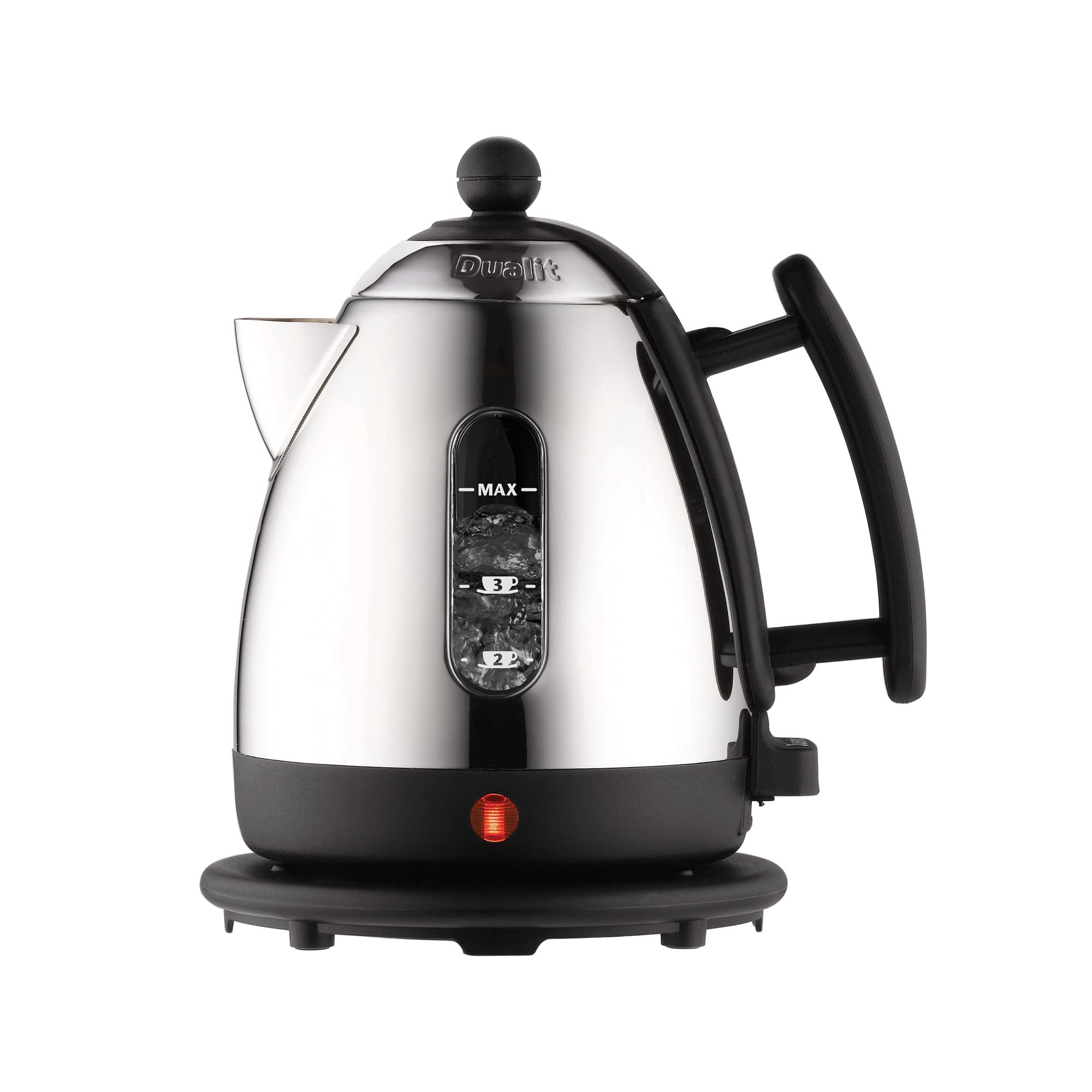 Dualit Mini Lite Kettle - 1L Mini Jug Kettle - Polished with Black Trim, High Gloss Finish - Fast Boiling - 2kW, Silver/Black