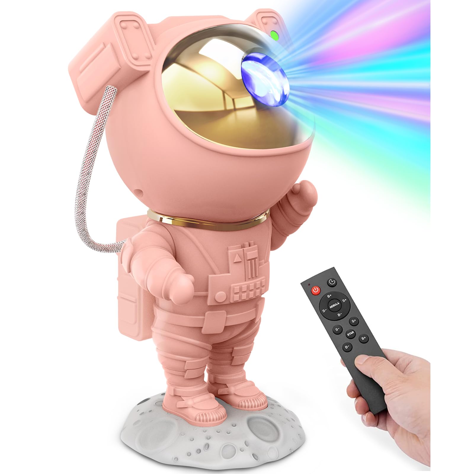 Cute Room Decor Aesthetic - Pink Astronaut Galaxy Projector for Teen Girls Bedroom, Star Projector Night Light with Remote, Kawaii Room Decor, 2025 Christmas Birthday Gifts for Teen Girls (Pink) Image