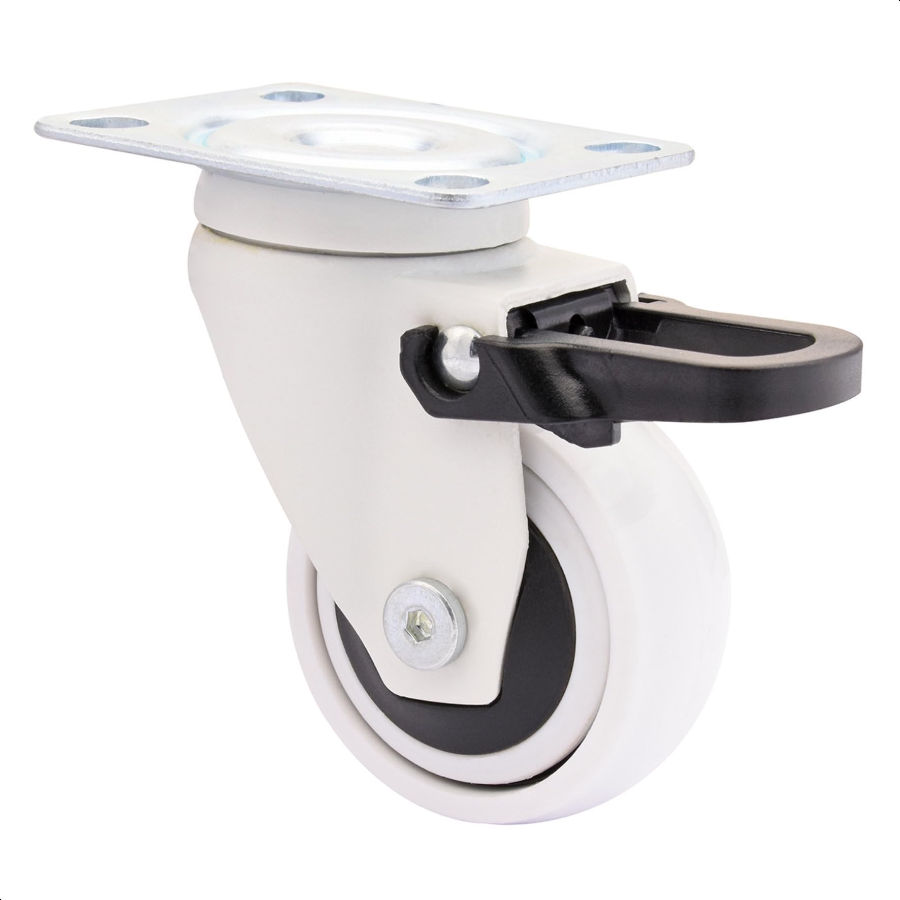 WAGNER design - 3C - swivel castor/furniture castor - white, soft tread, diameter Ø 50 mm, total brake, ball bearing, load capacity 50 kg - 01235101 — image 1