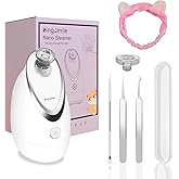 Kingsmile Facial Steamer, 3 in 1 Face Steamer for Facial,Compact NanoSteamer with Aromatherapy,Face Humidifier - Adjustable Nozzle, Warm Mist Steamer for Home SPA, Stainless Steel Skin Kit & Headband