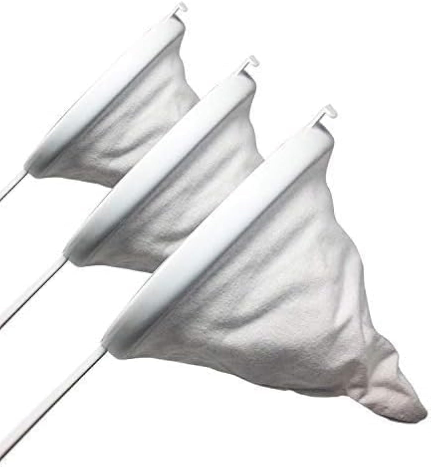 MGE - 3 x Flannel Coffee Maker with Handle - Set of 3 Strainer Cloth Holder - Coffee Tea Resuable Cloth Strainer Filter - Kitchen Strainer - Mini Sieve Strainer - Small Colander - 16, 18 & 20 cm